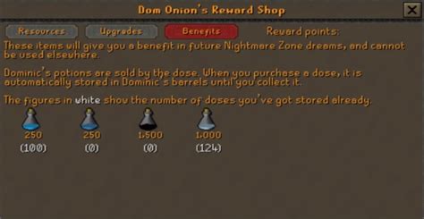 nightmare zone rewards.